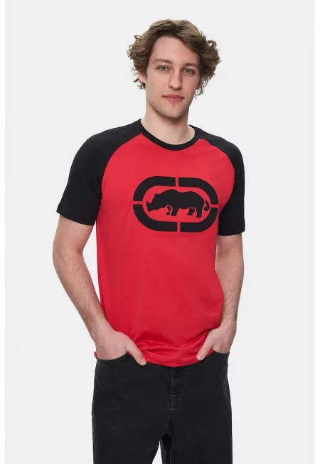 Памучна тениска Osvaldo - Червен/Черен