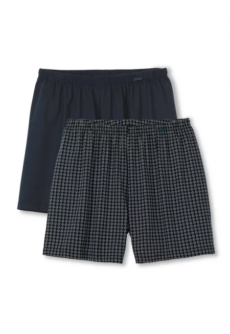 Памучни боксерки Benefits - 2 чифта - Слонова кост/Тъмносин