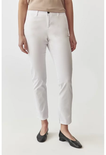 Панталон чино със стеснен крачол - Бял