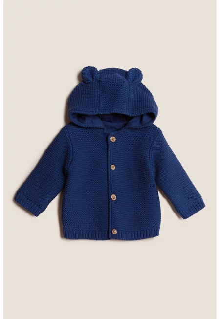 Плетена жилетка с качулка