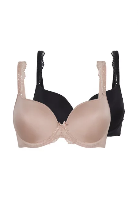 Подплатен сутиен - 2 чифта - Черен