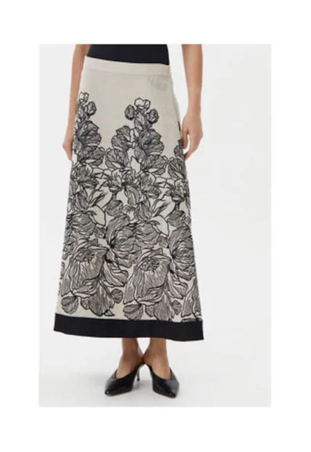 Пола  модел 541990 TERRA - черно и екрю - изработена от полиестер - вискоза - памук - лен и други текстилни влакна