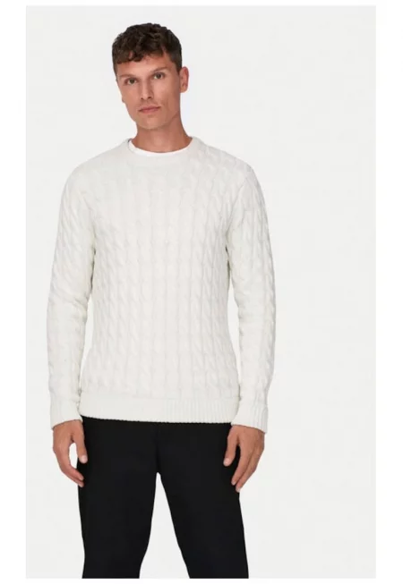 Пуловер  22026504 Ecru Regular Fit - памук
