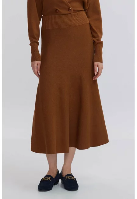 Разкроена пола - Канелено кафяво