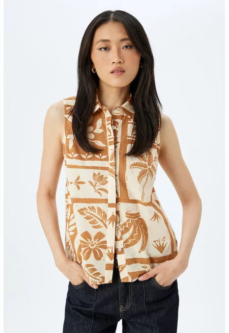 Риза с десен - без ръкави