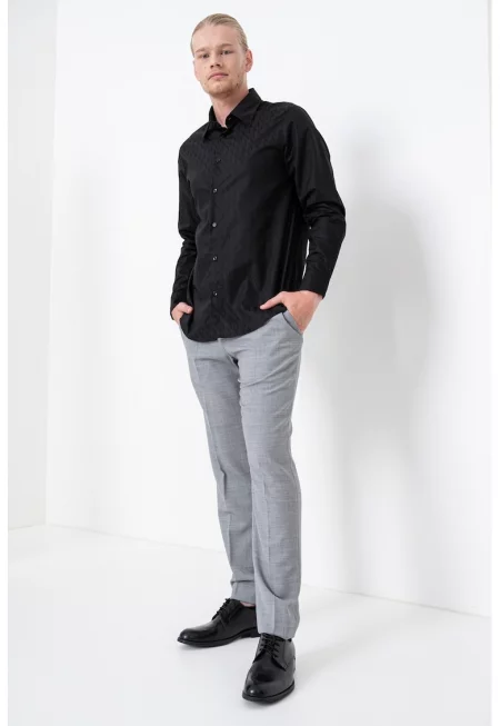 Риза с монограм - Черен