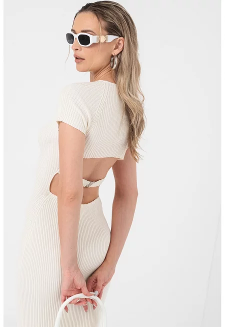 Рокля по тялото Teruel с отвор на гърба - Бял