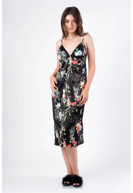 Сатинирана флорална нощница с шпиц