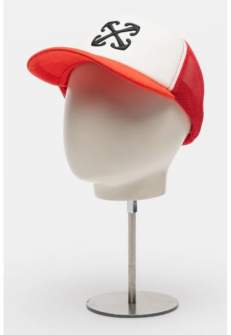 Шапка с лого - Бял/Черен/Корал