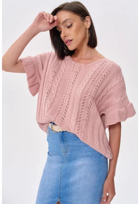 Широка блуза с кръгло деколте Casjo