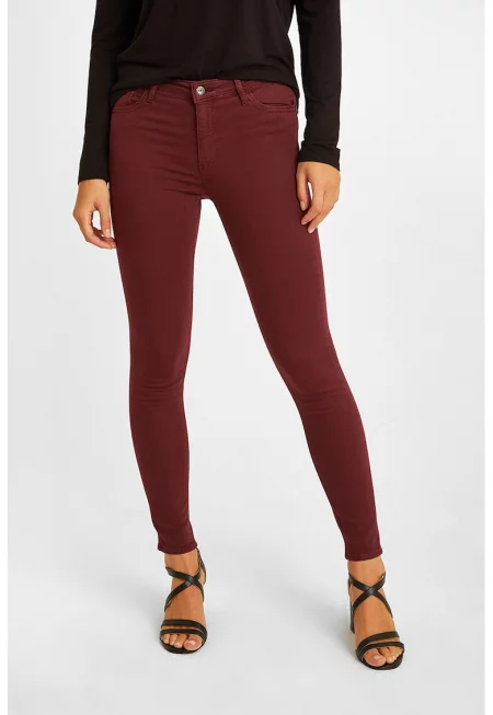 Скини дънки над глезена - Бордо