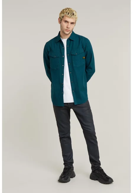 Скини дънки със захабен ефект - Ултрамарин синьо