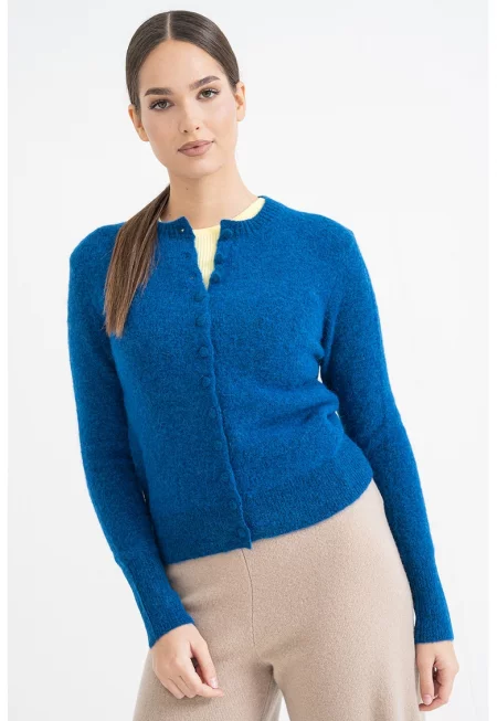 Слим жилетка с вълна - Светлосин