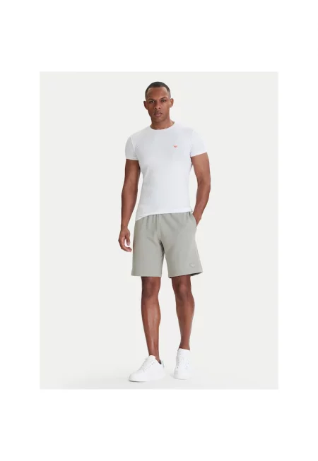 Спортни къси панталони за мъже - Emporio Armani - памук/модал - бежови