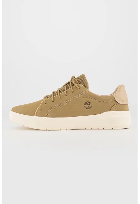 Спортни обувки Seneca Bay от набук с лого - Тъмнокафяв