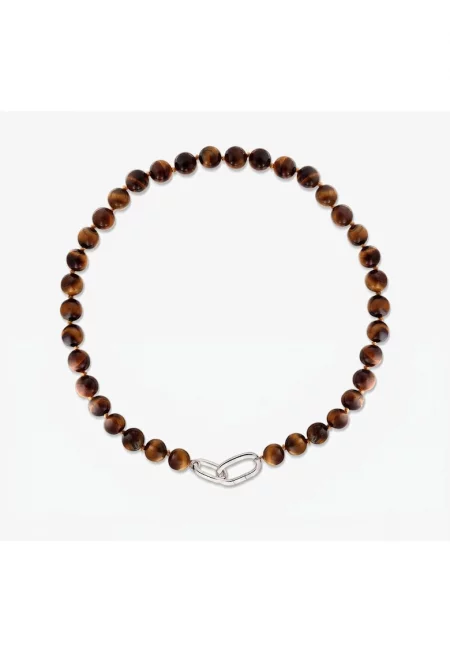 Сребърно колие Mareille - Tiger Eye