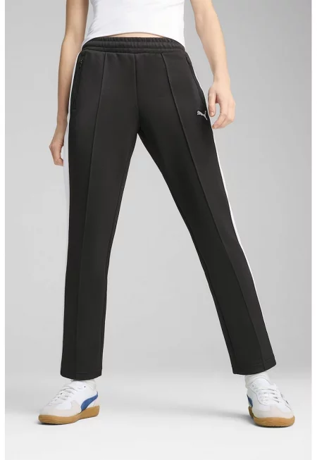 Свободен панталон с лого - Черен/Бял