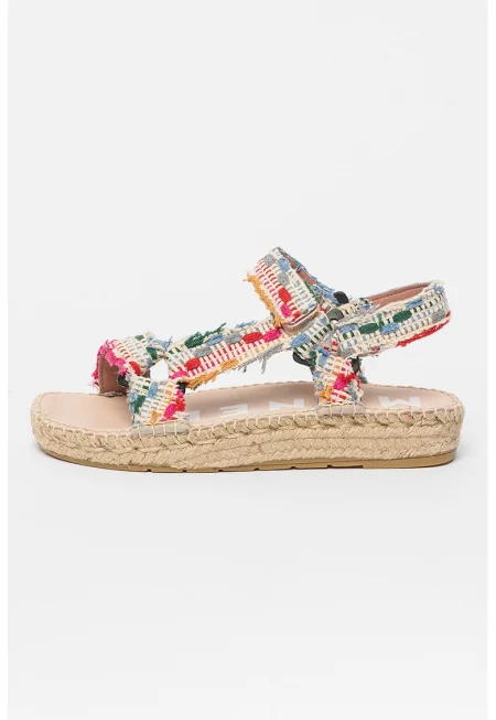 Текстилни сандали с велкро - Многоцветен