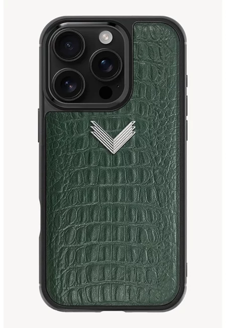 Унисекс кожен калъф за iPhone 16 Pro с шагрен