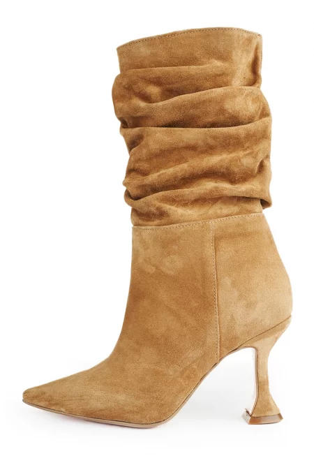 Велурени ботуши Aysha - Камел
