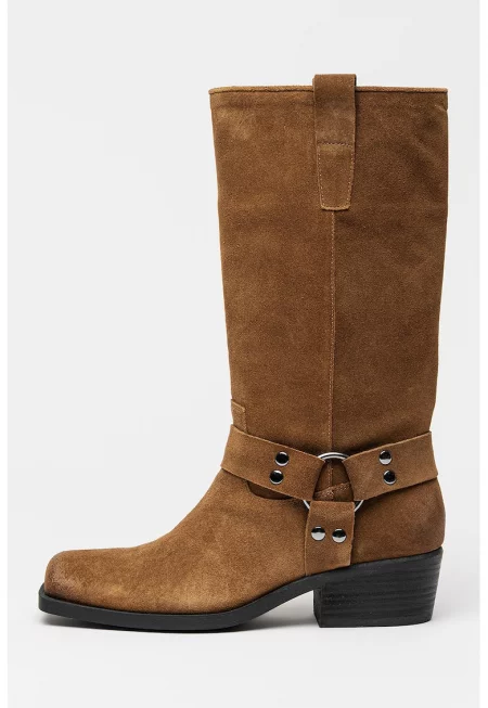Велурени ботуши до прасеца Ruskin - Светлокафяв