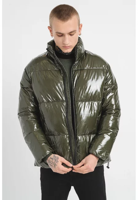 Зимно капитонирано яке - Бледо каки