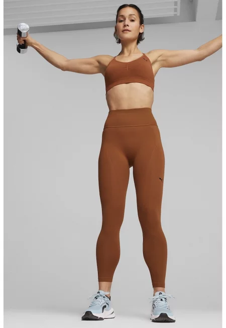 Безшевен тренировъчен сутиен Move Shapelux - Канелено кафяво