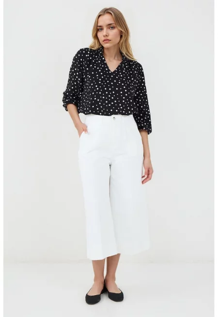 Блуза на точки - Черен