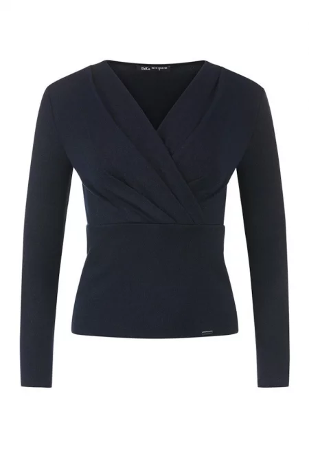 Блуза с деколте тип прегърни ме и лурексови вложки