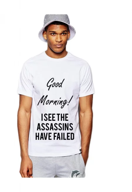 Бяла мъжка тениска - Assassins fail