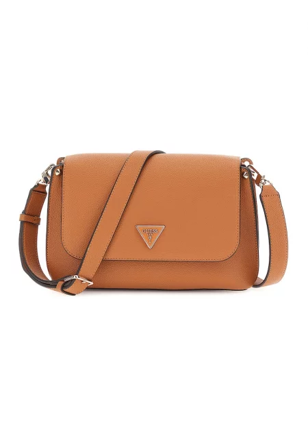 Чанта през рамо Emiliya от еко кожа с капаче - Карамел