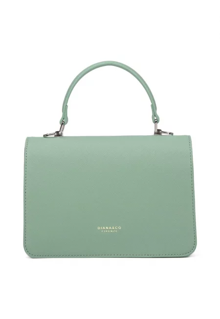 Чанта през рамо от еко кожа с лого - Светлозелен
