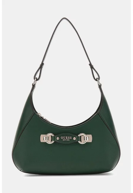 Чанта за рамо от еко кожа с джоб на гърба - Бледозелен