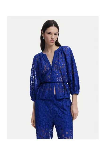 Дамска блуза  25SWBW24 - Рециклиран полиестер - Син - Син