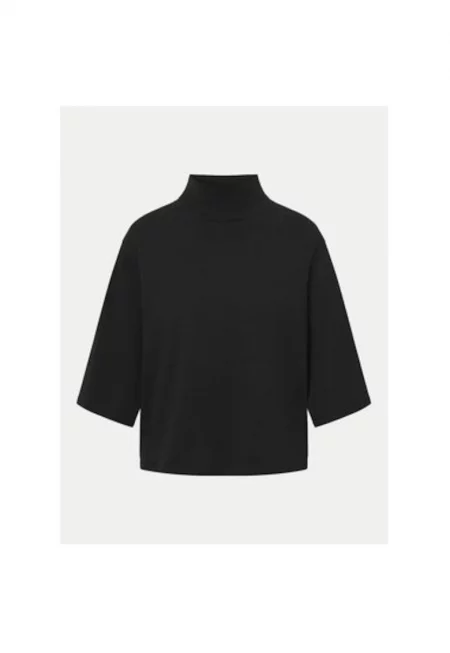 Дамска блуза -  305182838 - Памук/Модал/Найлон - Черна - Черен