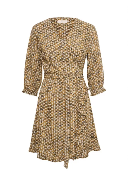 Дамска рокля - Кремава - 302897636 - Вискоза - Многоцветен