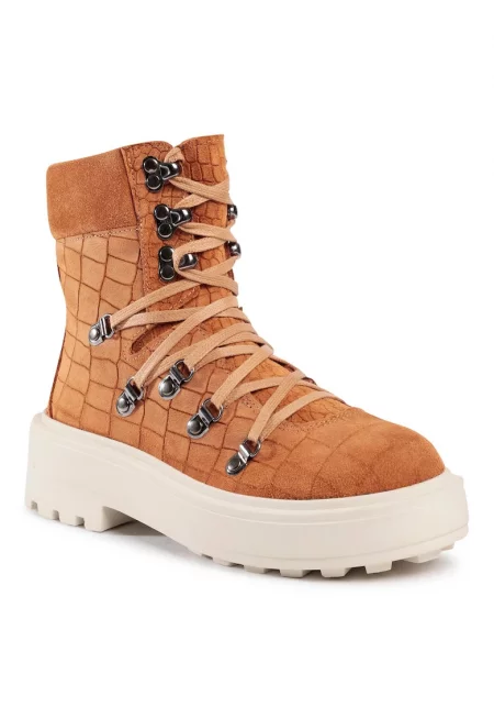 Дамски боти  Естествена кожа Жълти - Жълт