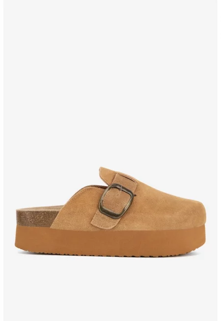 Дамски чехли  5905588985877 - Велур - Кафяв - Кафяв