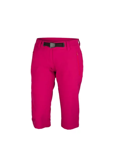 Дамски еластични панталони 3/4 с regular fit кройка Wendy - Розово