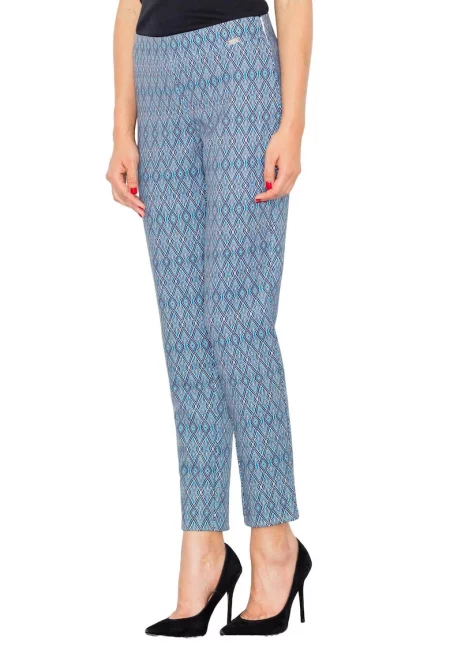 Дамски панталон  M515 - геометричен модел - полиестер - елегантен