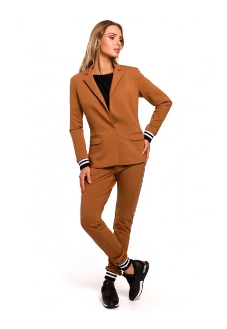 Дамско сако  Памук/Еластан - Карамелено кафяв