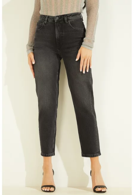 Дънки Mom над глезена - Tъмносив