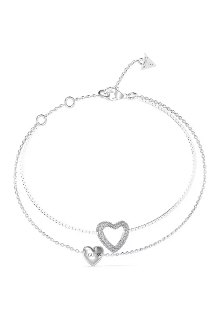 Гривна от неръждаема стомана с кристал - Сребрист