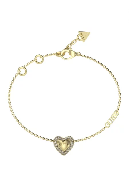 Гривна от неръждаема стомана с кристал - Златист/Прозрачен