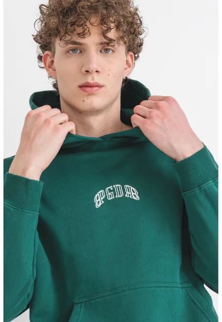 Худи с джоб кенгуру - Аква зелено