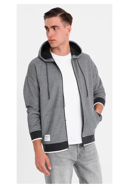 Худи с паднали ръкави и цип