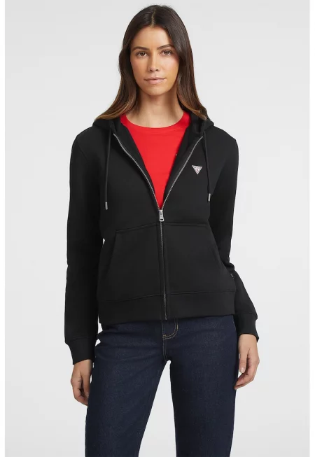 Худи с цип - Черен