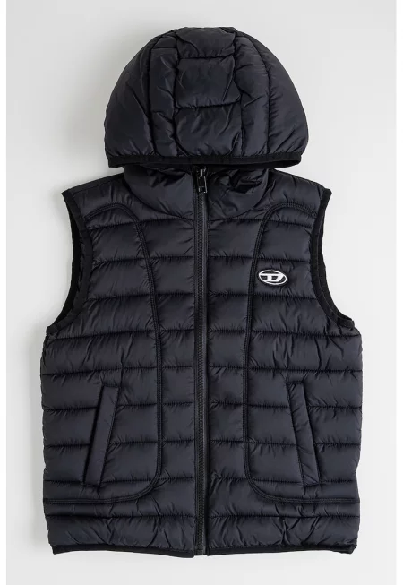 Капитониран найлонов елек с качулка