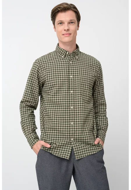 Карирана памучна риза