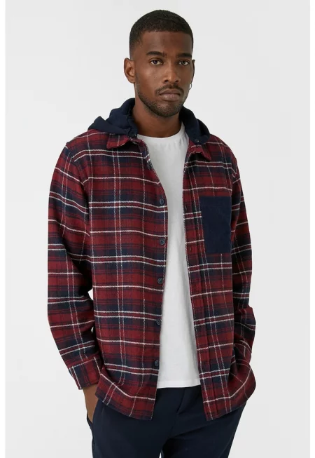 Карирано яке тип риза с джоб на гърдите